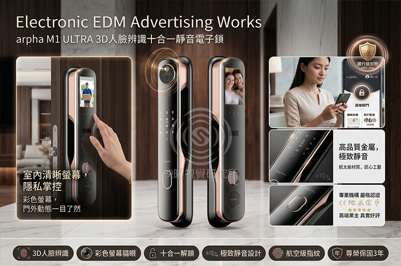 電子鎖,居家安全高轉換率商品主圖設計，適合蝦皮、Momo、pchome、酷澎電商平台